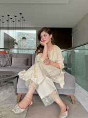 Zafira- Beige Handmade Kurta