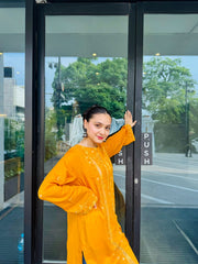 Azerra- Burnt Orange Handmade Kurta