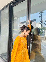 Azerra- Burnt Orange Handmade Kurta