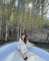 Tishka- White Handmade Kurta with Patti work