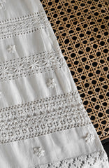 Tishka- White Handmade Kurta with Patti work