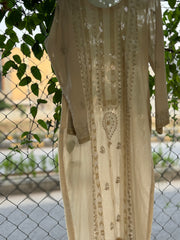 Zafira- Beige Handmade Kurta
