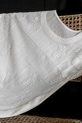 Rivora- White Handmade Kurta with Tarkashi